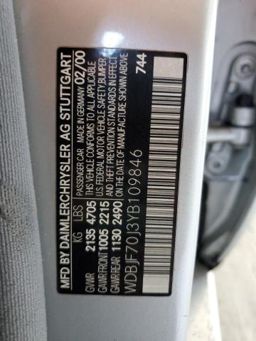 Photo 10 from auction – 2000 MERCEDES-BENZ E 430 with VIN WDBJF70J3YB109846