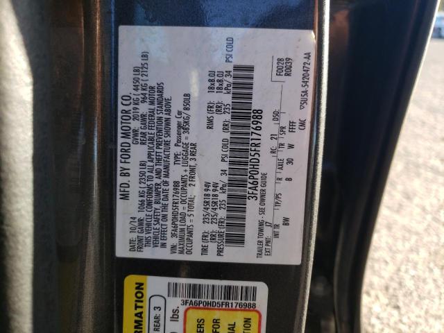 Photo 10 from auction – 2015 FORD FUSION SE with VIN 3FA6P0HD5FR176988