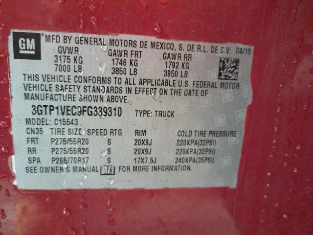 Photo 10 from auction – 2015 GMC SIERRA C15 with VIN 3GTP1VEC9FG339310