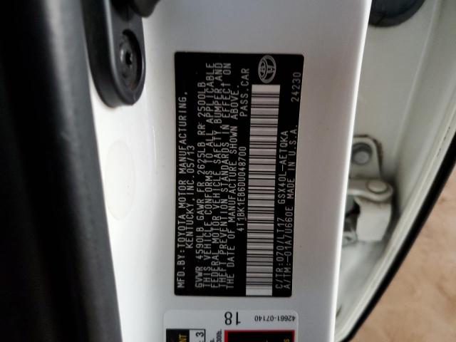 Photo 10 from auction – 2013 TOYOTA AVALON BAS with VIN 4T1BK1EB6DU048700