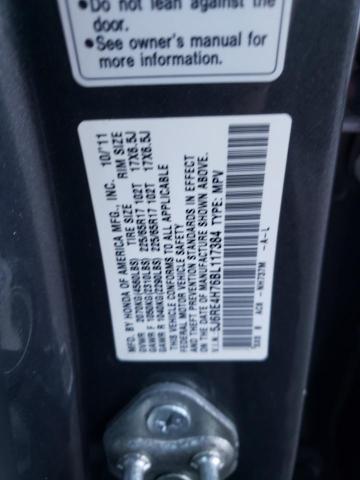 Photo 10 from auction – 2011 HONDA CR-V EXL with VIN 5J6RE4H76BL117384