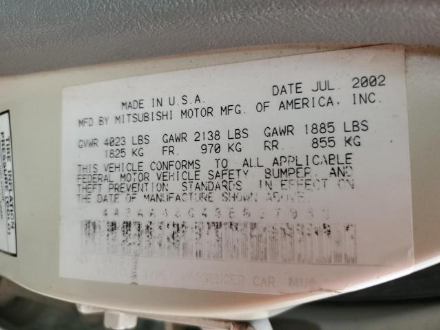 Photo 10 from auction – 2003 MITSUBISHI GALANT ES with VIN 4A3AA46G43E037053
