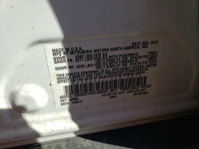 Photo 10 from auction – 2013 MITSUBISHI OUTLANDER with VIN 4A4AR4AU1DE010976