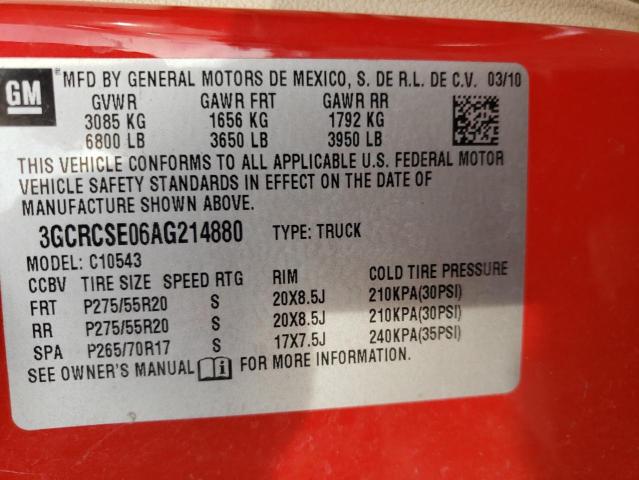 Photo 10 from auction – 2010 CHEVROLET 1500 with VIN 3GCRCSE06AG214880