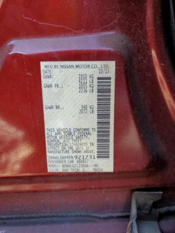 Photo 10 from auction – 2015 NISSAN ALTIMA 2.5 with VIN 1N4AL3AP4FN921731