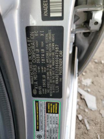 Photo 10 from auction – 2006 KIA RIO with VIN KNADE123666047987