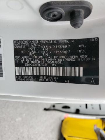 Photo 10 from auction – 2015 TOYOTA SIENNA XLE with VIN 5TDYK3DC8FS672736