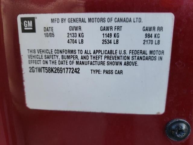 Photo 10 from auction – 2006 CHEVROLET IMPALA LT with VIN 2G1WT58K269177242