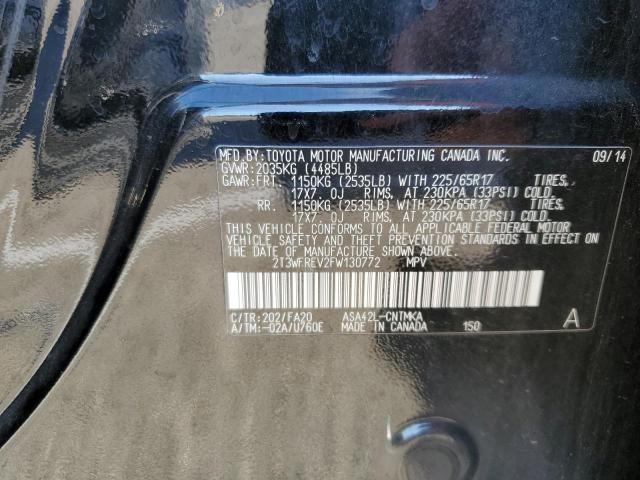 Photo 10 from auction – 2015 TOYOTA RAV4 XLE with VIN 2T3WFREV2FW130772