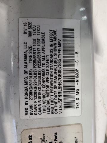 Photo 10 from auction – 2016 HONDA ODYSSEY EX with VIN 5FNRL5H67GB057585
