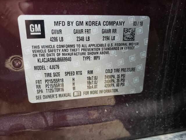 Photo 10 from auction – 2018 BUICK ENCORE PRE with VIN KL4CJASB6JB669940
