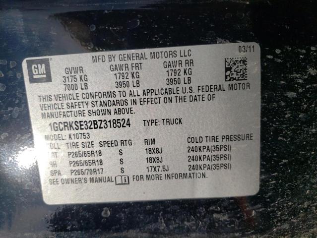 Photo 10 from auction – 2011 CHEVROLET SILVERADO with VIN 1GCRKSE32BZ318524
