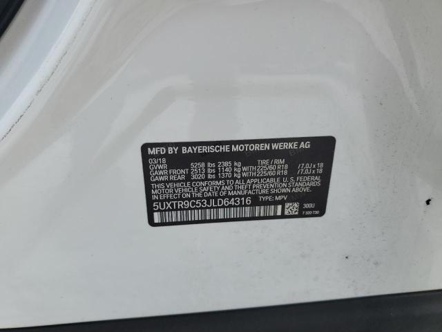 Photo 10 from auction – 2018 BMW X3 XDRIVE3 with VIN 5UXTR9C53JLD64316