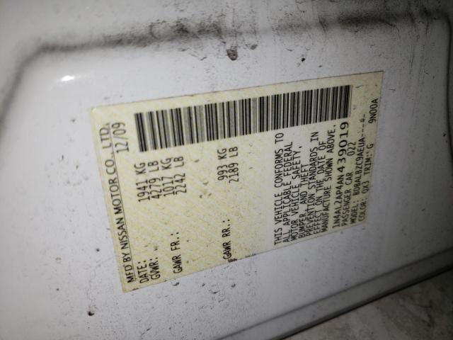 Photo 10 from auction – 2010 NISSAN ALTIMA BAS with VIN 1N4AL2AP4AN439019