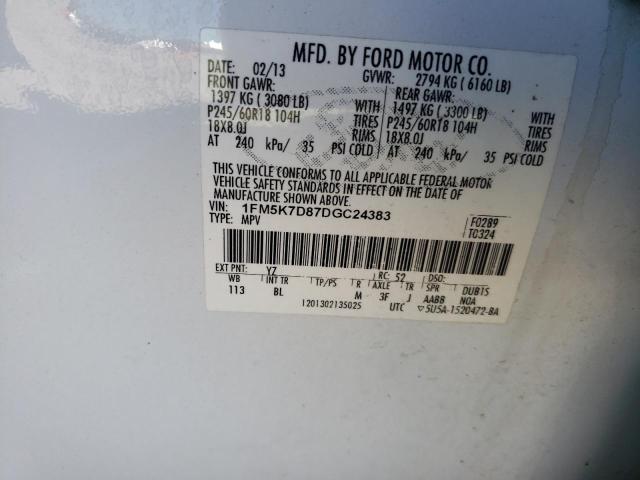 Photo 10 from auction – 2013 FORD EXPLORER X with VIN 1FM5K7D87DGC24383