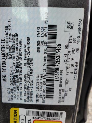 Photo 10 from auction – 2014 FORD FUSION SE with VIN 1FA6P0H72E5385486