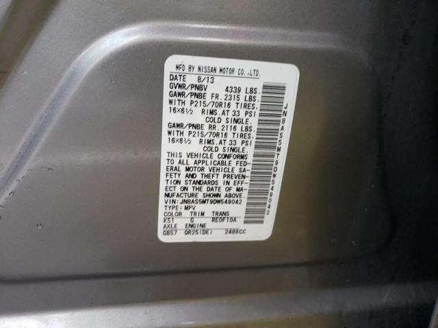 Photo 10 from auction – 2013 NISSAN ROGUE S with VIN JN8AS5MT9DW549042