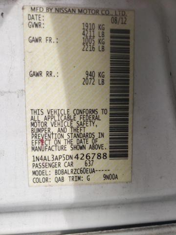 Photo 10 from auction – 2013 NISSAN ALTIMA 2.5 with VIN 1N4AL3AP5DN426788