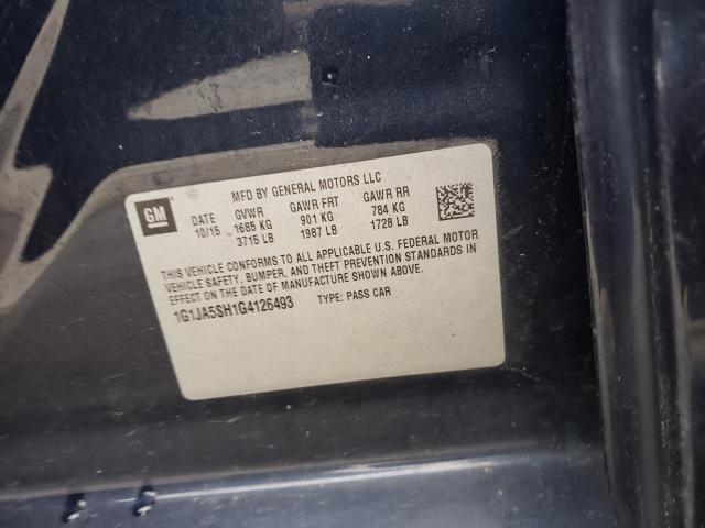 Photo 10 from auction – 2016 CHEVROLET SONIC LS with VIN 1G1JA5SH1G4126493