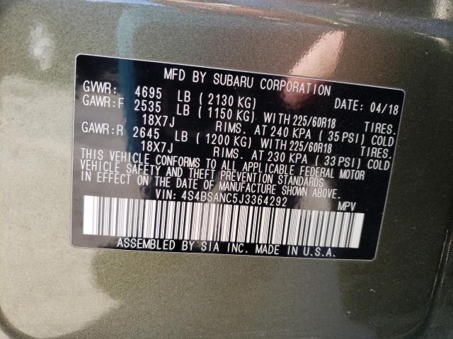 Photo 10 from auction – 2018 SUBARU OUTBACK 2. with VIN 4S4BSANC5J3364292