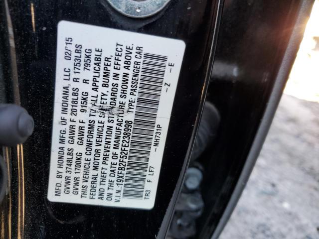 Photo 10 from auction – 2015 HONDA CIVIC LX with VIN 19XFB2F52FE238998