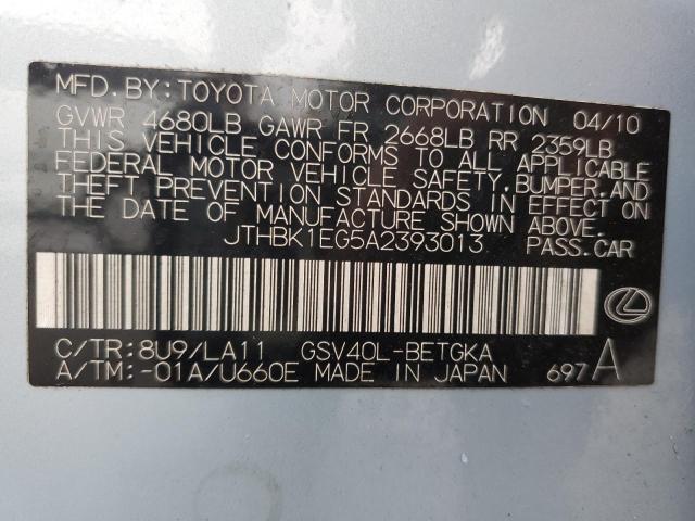 Photo 10 from auction – 2010 LEXUS ES 350 with VIN JTHBK1EG5A2393013