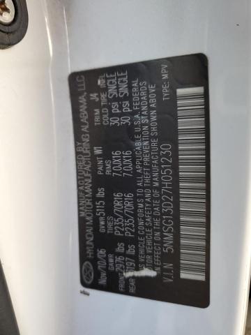 Photo 10 from auction – 2007 HYUNDAI SANTA FE G with VIN 5NMSG13D27H051230