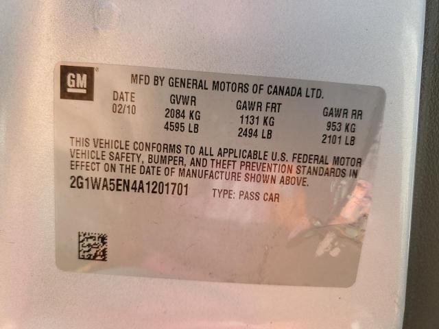 Photo 10 from auction – 2010 CHEVROLET IMPALA LS with VIN 2G1WA5EN4A1201701