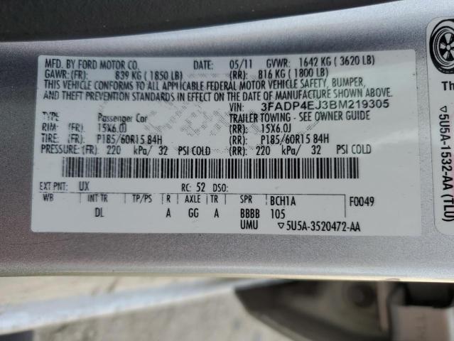 Photo 10 from auction – 2011 FORD FIESTA SE with VIN 3FADP4EJ3BM219305