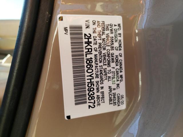 Photo 10 from auction – 2000 HONDA ODYSSEY EX with VIN 2HKRL1860YH593872