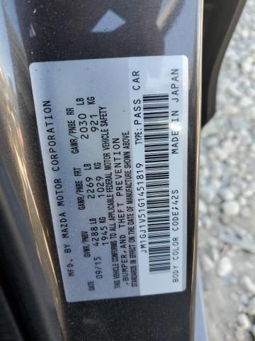 Photo 10 from auction – 2016 MAZDA 6 TOURING with VIN JM1GJ1V51G1451819