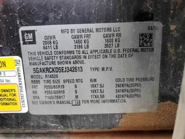 Photo 10 from auction – 2014 BUICK ENCLAVE with VIN 5GAKRCKD5EJ342613