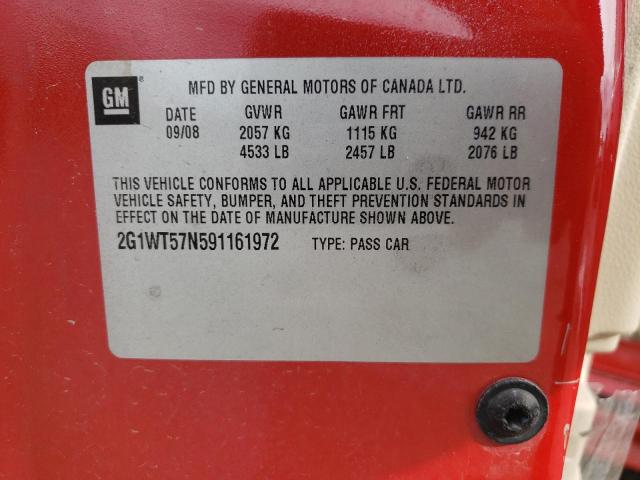 Photo 10 from auction – 2009 CHEVROLET IMPALA 1LT with VIN 2G1WT57N591161972