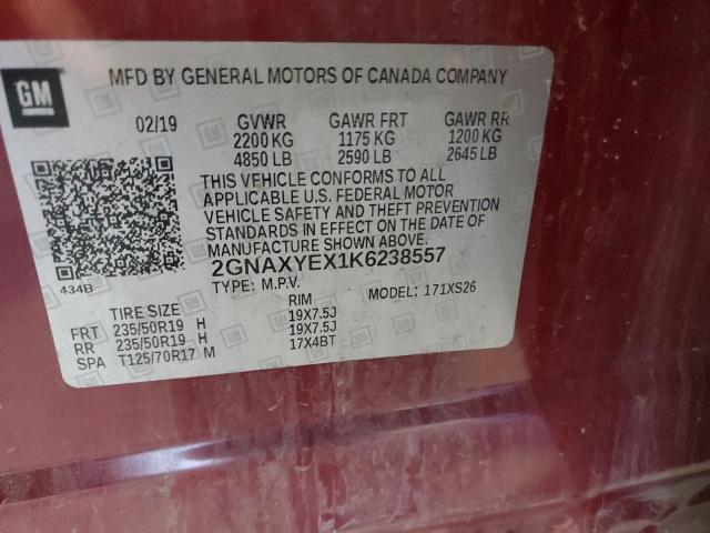 Photo 10 from auction – 2019 CHEVROLET EQUINOX PR with VIN 2GNAXYEX1K6238557