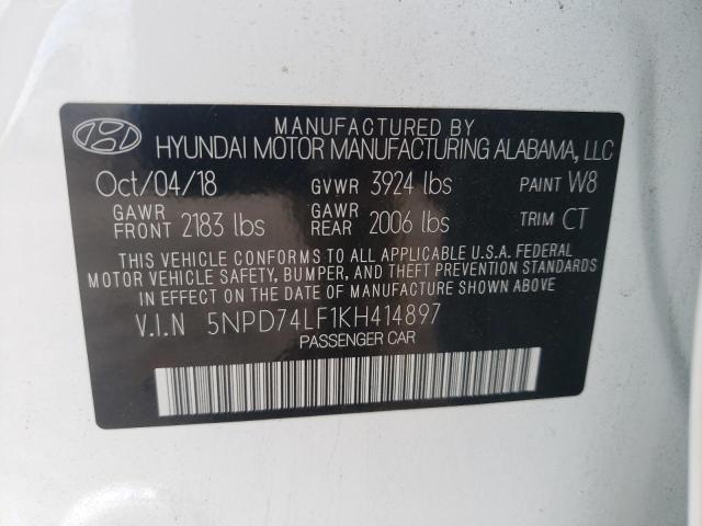 Photo 10 from auction – 2019 HYUNDAI ELANTRA SE with VIN 5NPD74LF1KH414897