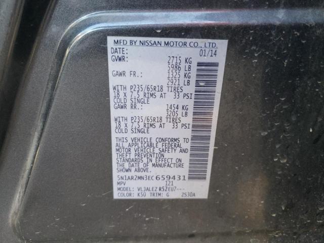 Photo 10 from auction – 2014 NISSAN PATHFINDER with VIN 5N1AR2MN3EC659431