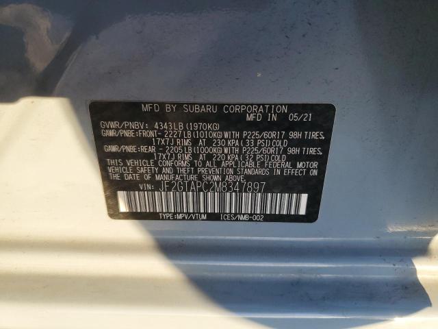 Photo 10 from auction – 2021 SUBARU CROSSTREK with VIN JF2GTAPC2M8347897
