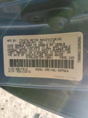 Photo 10 from auction – 2013 TOYOTA COROLLA BA with VIN 5YFBU4EE1DP119941