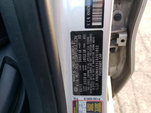 Photo 10 from auction – 2012 KIA RIO LX with VIN KNADM4A3XC6091802