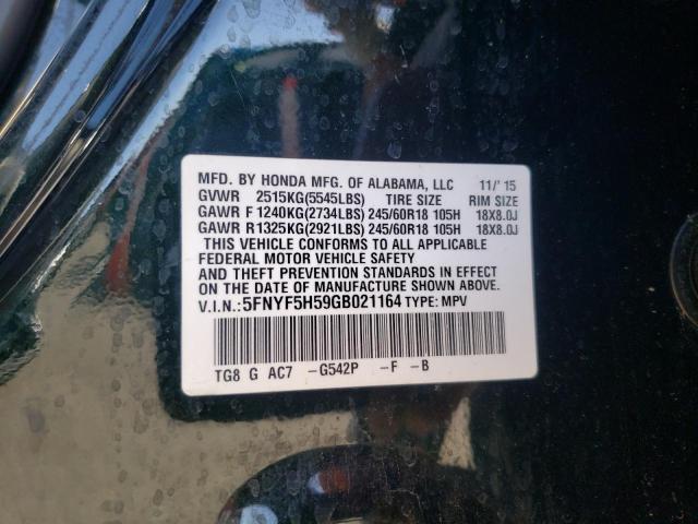 Photo 10 from auction – 2016 HONDA PILOT EXL with VIN 5FNYF5H59GB021164