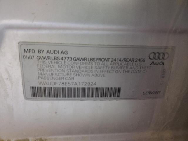 Photo 10 from auction – 2007 AUDI A4 2.0T QU with VIN WAUDF78E57A172924