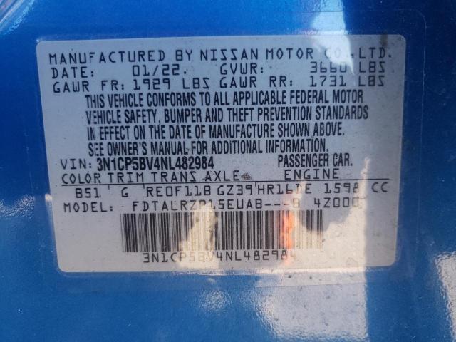 Photo 10 from auction – 2022 NISSAN KICKS S with VIN 3N1CP5BV4NL482984