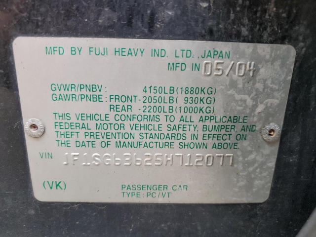 Photo 10 from auction – 2005 SUBARU FORESTER 2 with VIN JF1SG63625H712077