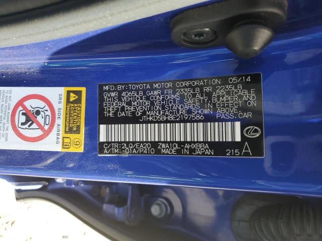 Photo 10 from auction – 2014 LEXUS CT 200 with VIN JTHKD5BH8E2197586