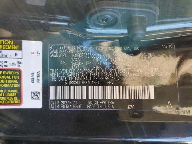 Photo 10 from auction – 2011 TOYOTA SIENNA LE with VIN 5TDKK3DCXBS101264