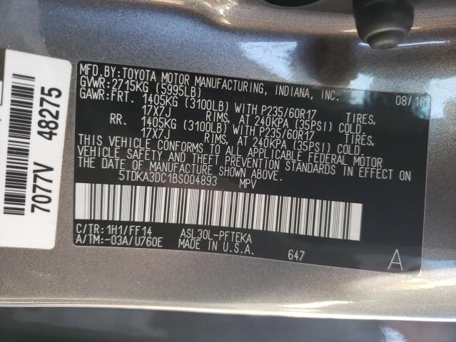 Photo 10 from auction – 2011 TOYOTA SIEANNA with VIN 5TDKA3DC1BS004893