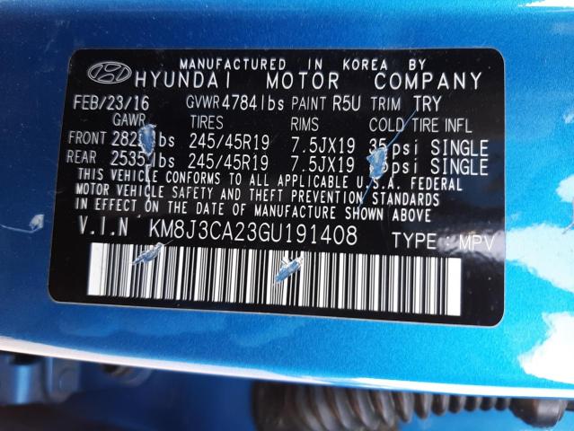 Photo 10 from auction – 2016 HYUNDAI TUCSON LIM with VIN KM8J3CA23GU191408