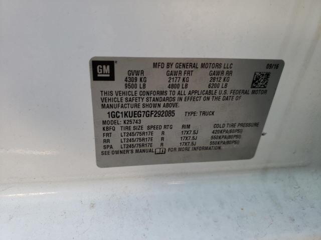Photo 10 from auction – 2016 CHEVROLET SILVERADO with VIN 1GC1KUEG7GF292085