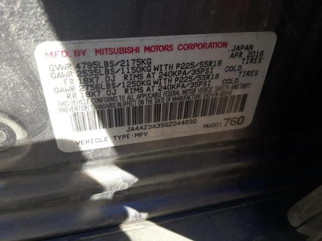 Photo 10 from auction – 2016 MITSUBISHI OUTLANDER with VIN JA4AZ3A35GZ044032