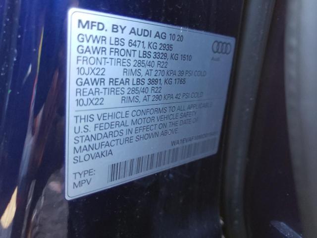 Photo 10 from auction – 2021 AUDI Q8 PREMIUM with VIN WA1EVAF10MD015491